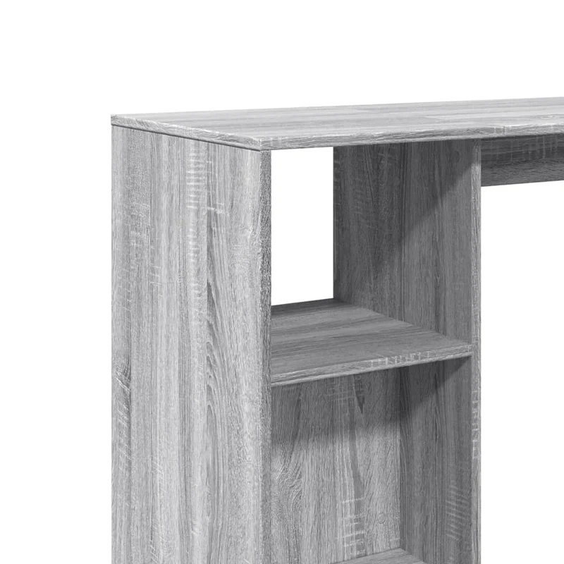 Table d’appoint multifonction avec étagère 124 x 46 x 103,5 cm en bois d'ingénierie gris DEC036354