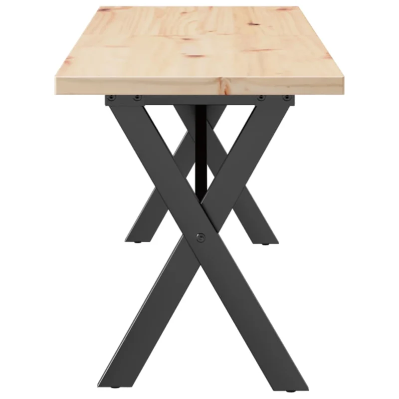 Table basse rectangulaire style industriel cadre en x 160 x 40 x 45,5 cm bois de pin et acier DEC036260