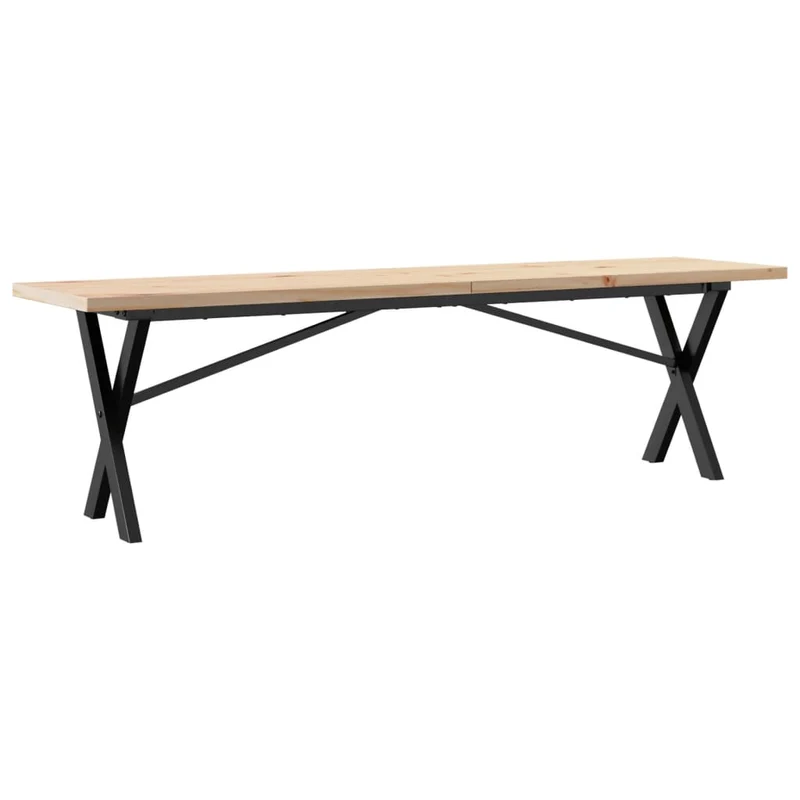 Table basse rectangulaire style industriel cadre en x 160 x 40 x 45,5 cm bois de pin et acier DEC036260