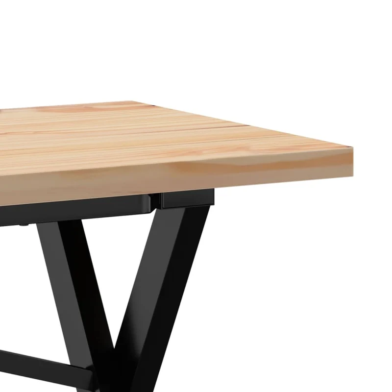 Table basse rectangulaire style industriel cadre en x 160 x 40 x 45,5 cm bois de pin et acier DEC036260