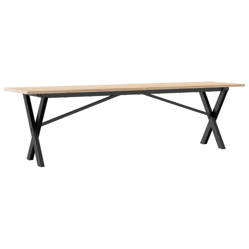 Table basse rectangulaire style industriel cadre en x 160 x 40 x 45 cm bois de pin et acier DEC036259