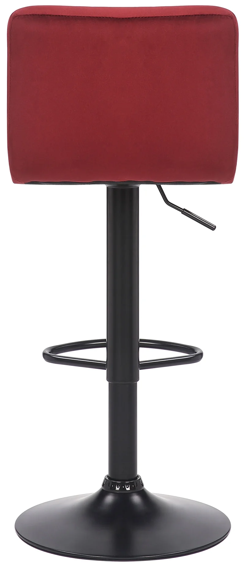 Lot de 2 tabourets de bar en velours rouge coutures décoratives piètement métal noir 10_0004147