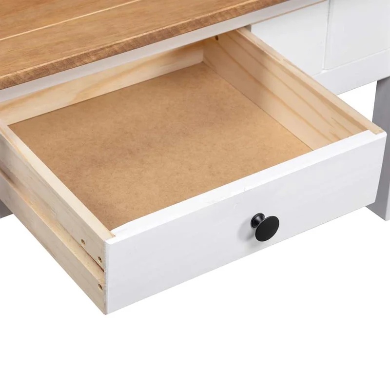 Table basse de salon avec tiroir design classique 100 x 60 x 45 cm bois de pin massif DEC037802