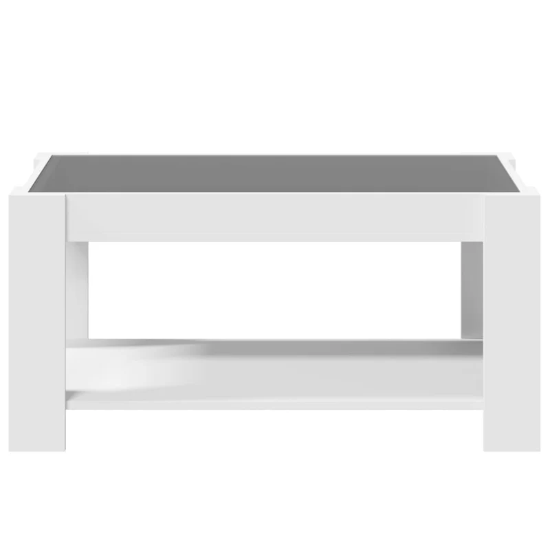 Table basse de salon design moderne avec LED 93 x 53 x 45 cm bois d'ingénierie blanc DEC037392