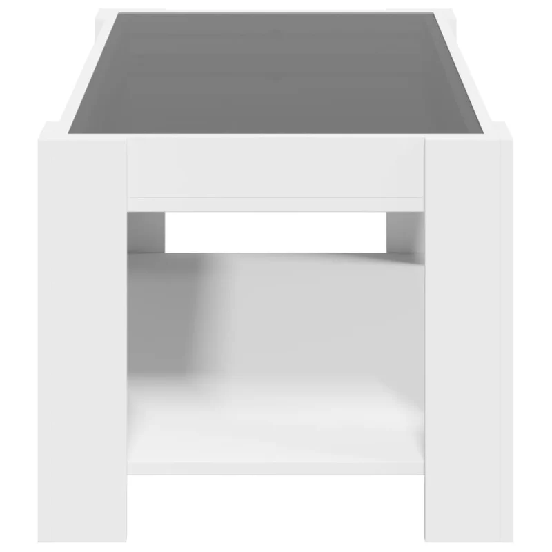 Table basse de salon design moderne avec LED 93 x 53 x 45 cm bois d'ingénierie blanc DEC037392