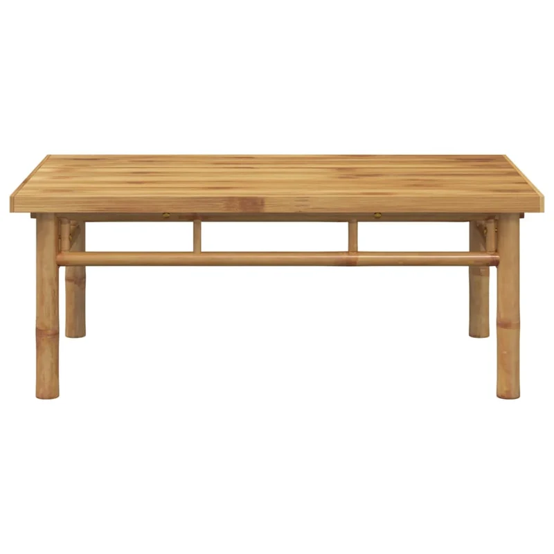 Table basse de salon design exotique 90 x 50 x 35 cm bambou marron DEC037223