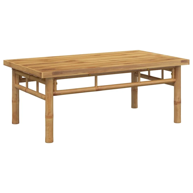 Table basse de salon design exotique 90 x 50 x 35 cm bambou marron DEC037223
