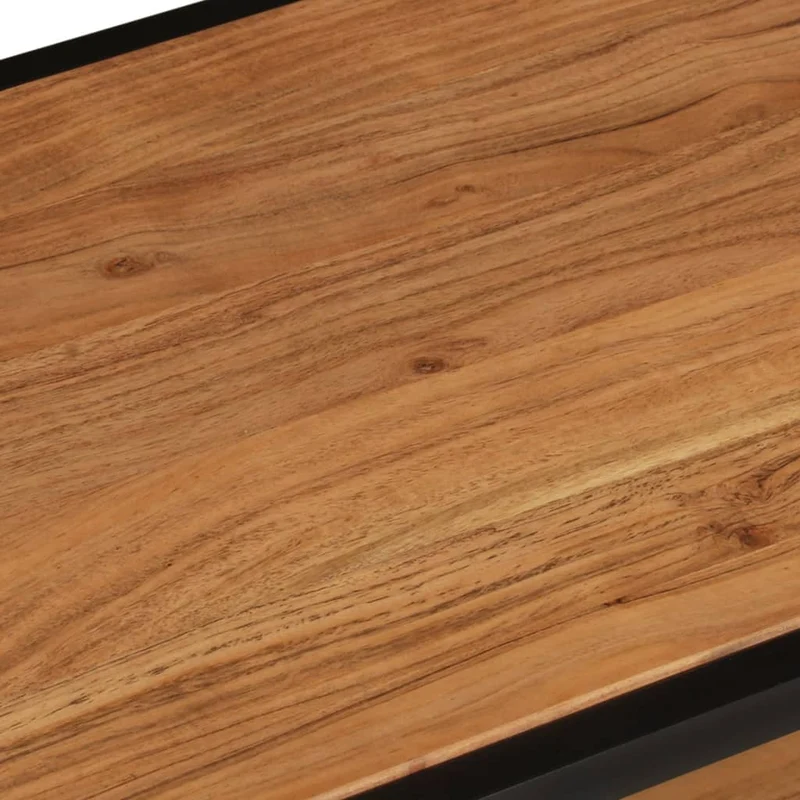 Table basse de salon design industriel 90 x 45 x 35 cm bois d'acacia et fer DEC037211