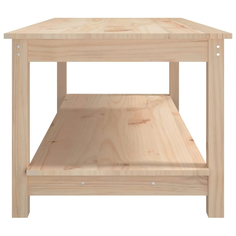 Table basse de salon design rustique 110 x 55 x 45 cm bois massif de pin non traité DEC037003