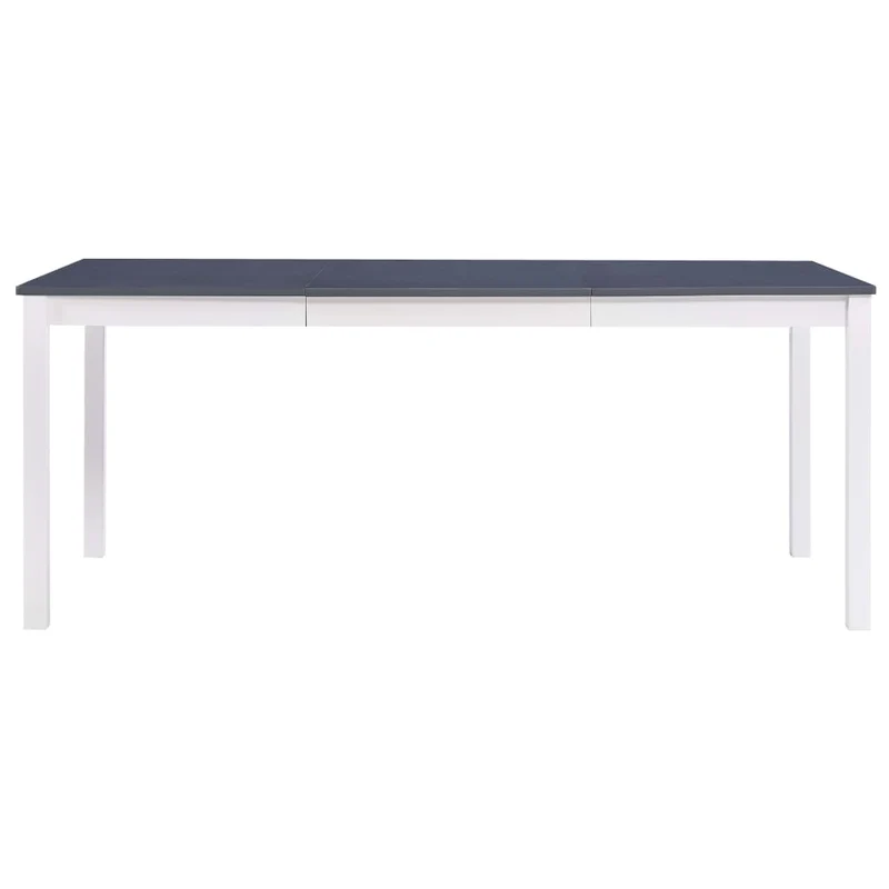 Table de salle à manger design simple 180 x 90 x 73 cm bois de pin blanc et gris DEC036771