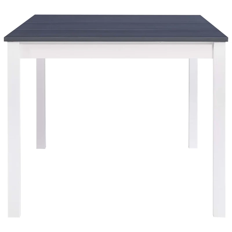 Table de salle à manger design simple 180 x 90 x 73 cm bois de pin blanc et gris DEC036771