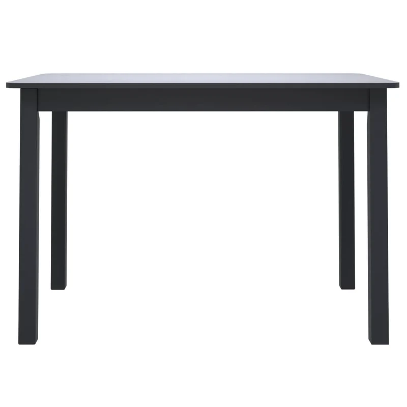 Table de salle à manger design classique 114 x 71 x 75 cm bois d'hévéa massif noir DEC036642