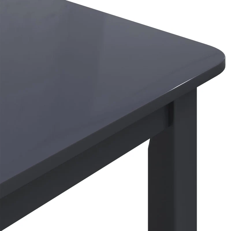 Table de salle à manger design classique 114 x 71 x 75 cm bois d'hévéa massif noir DEC036642