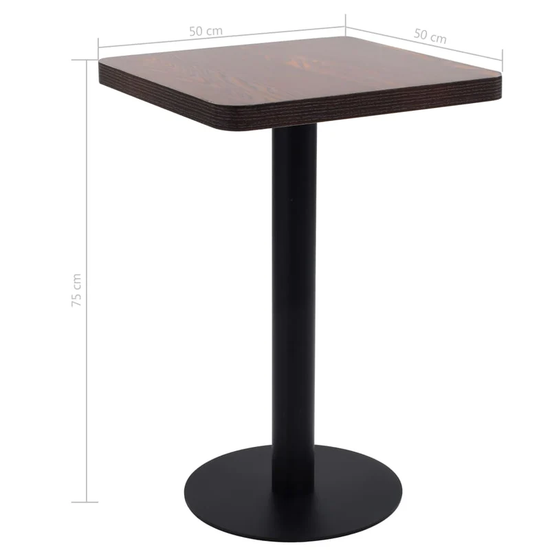 Table d'appoint auxiliaire table bistro hauteur 75 cm MDF et acier noir DEC036573