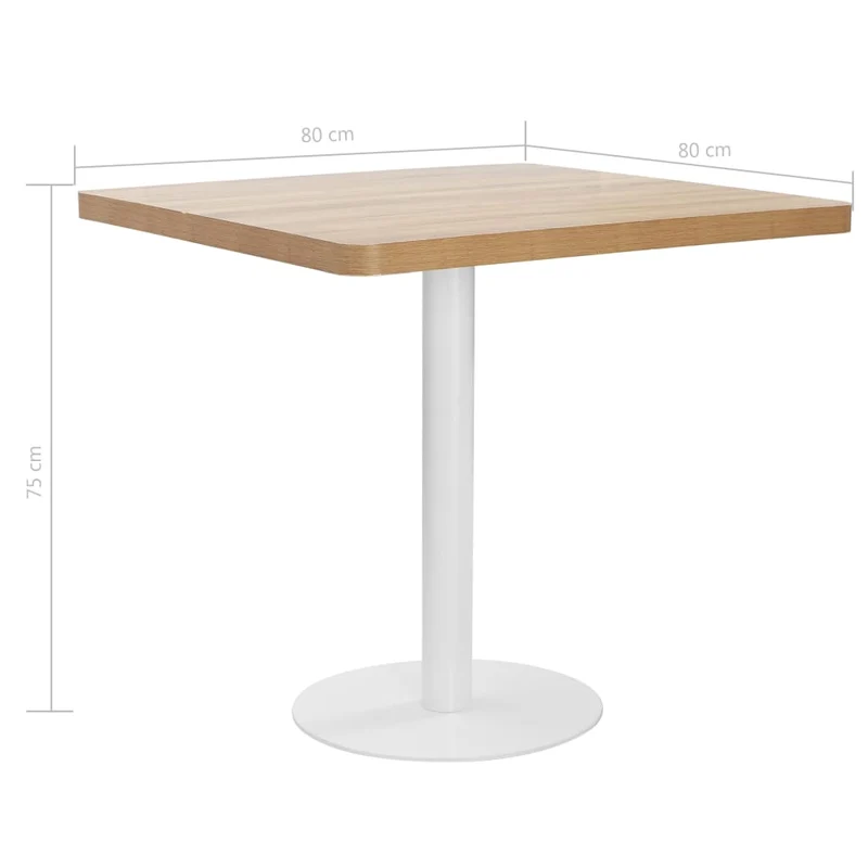 Table d'appoint auxiliaire table bistro hauteur 75 cm en MDF et acier blanc DEC036570