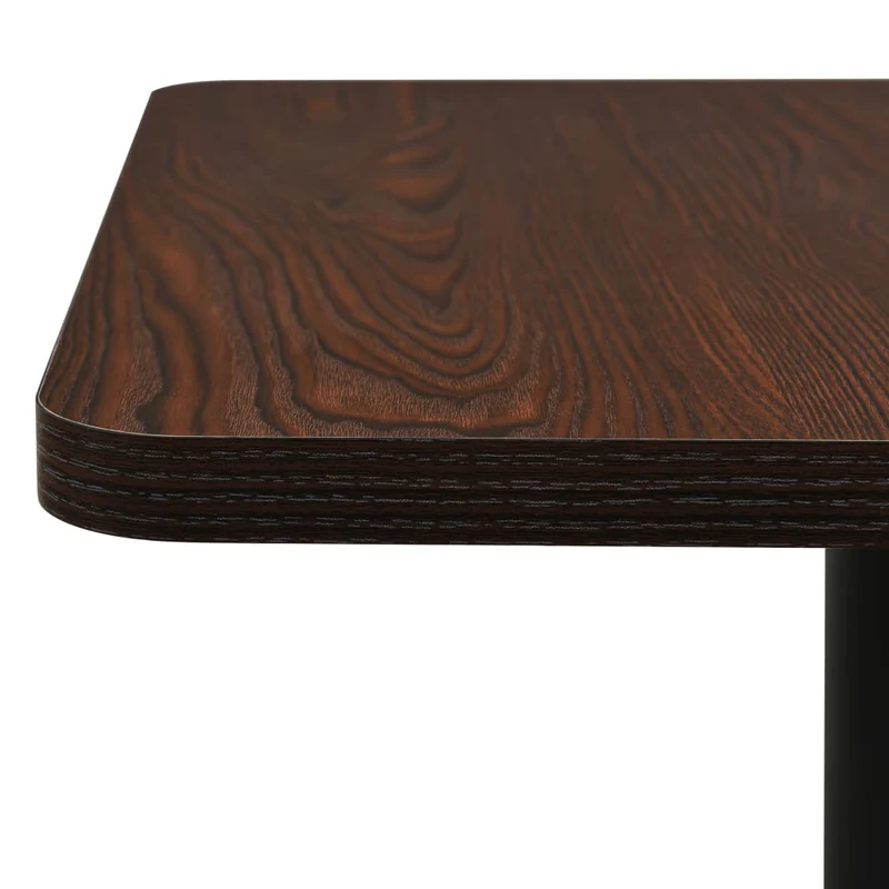 Table d'appoint auxiliaire table bistro 78,5 x 78,5 x 107 cm panneau de particules de mélamine marron foncé et acier DEC036548