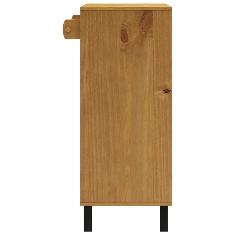 Table d’appoint multifonction avec 2 tiroirs 2 étagères et 1 compartiment ouvert 92 x 45 x 110 cm bois massif DEC036455