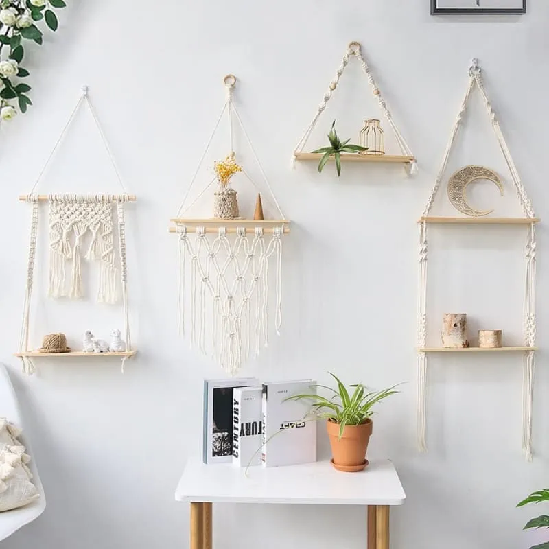 Etagère en bois et macramé ~ SIMPLY