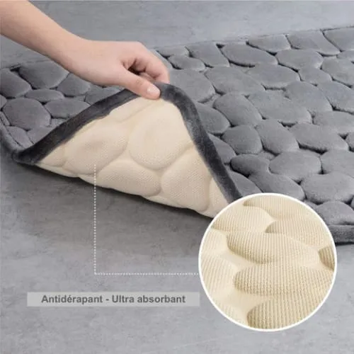 Tapis de bain antidérapant à mémoire de forme ~ GALET