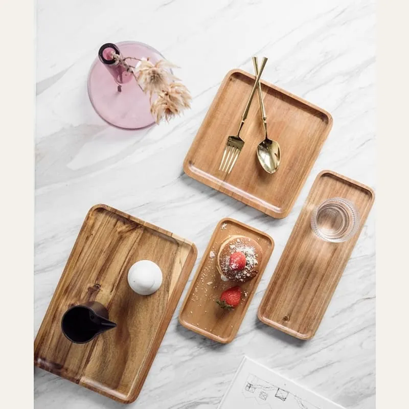Plateaux rectangulaires en bois d'acacia ~ DENPASAR