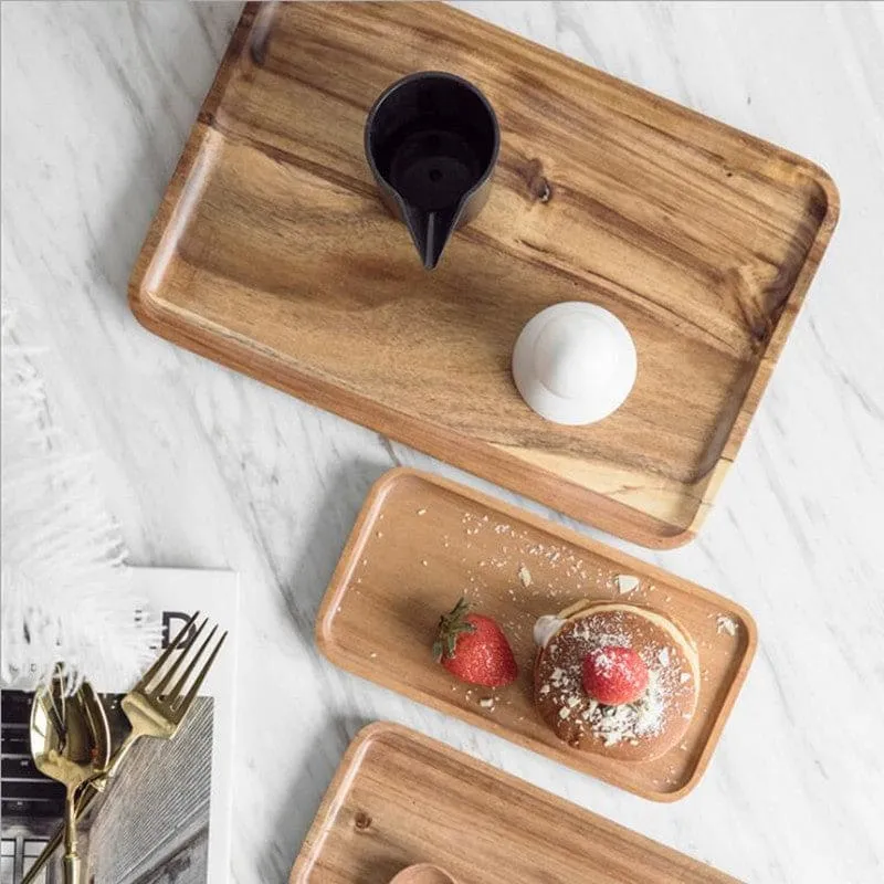 Plateaux rectangulaires en bois d'acacia ~ DENPASAR