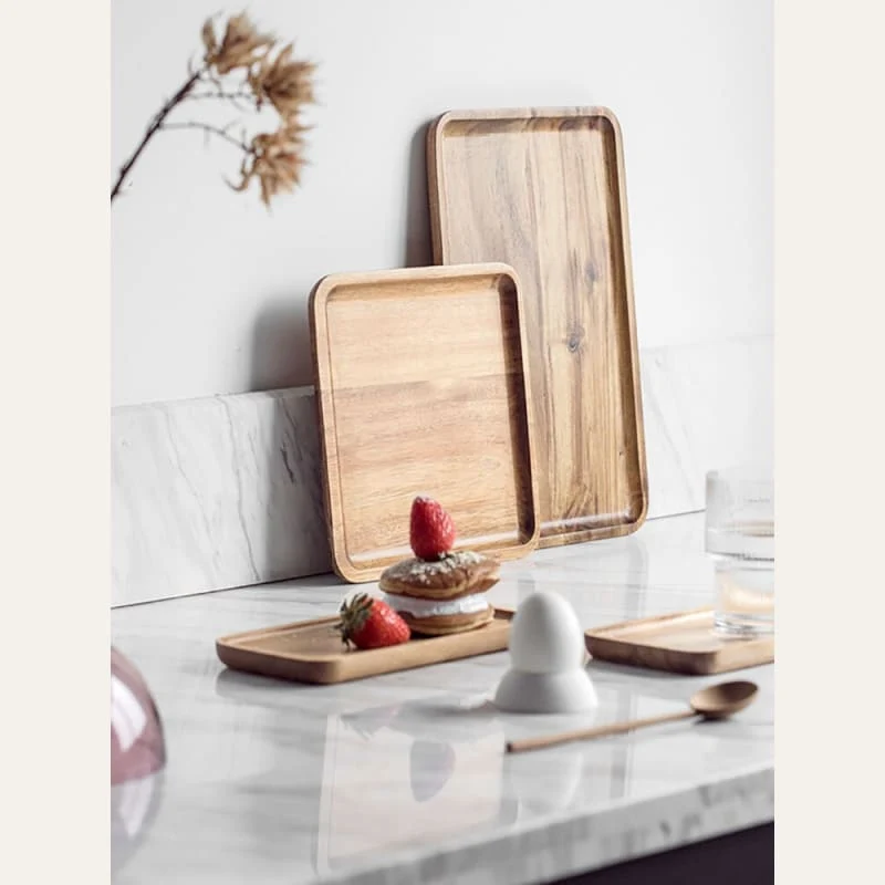 Plateaux rectangulaires en bois d'acacia ~ DENPASAR