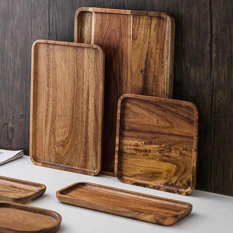 Plateaux rectangulaires en bois d'acacia ~ DENPASAR