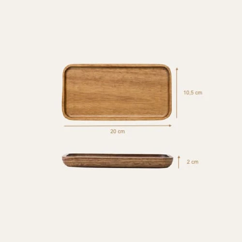 Plateaux rectangulaires en bois d'acacia ~ DENPASAR