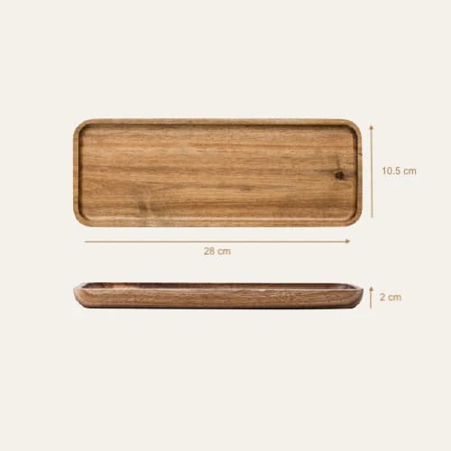 Plateaux rectangulaires en bois d'acacia ~ DENPASAR