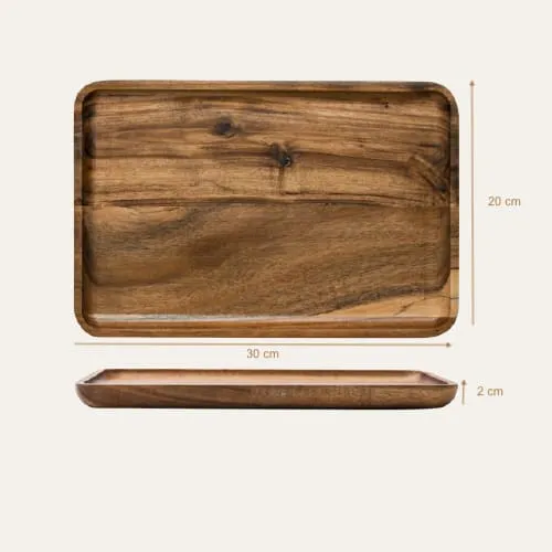 Plateaux rectangulaires en bois d'acacia ~ DENPASAR