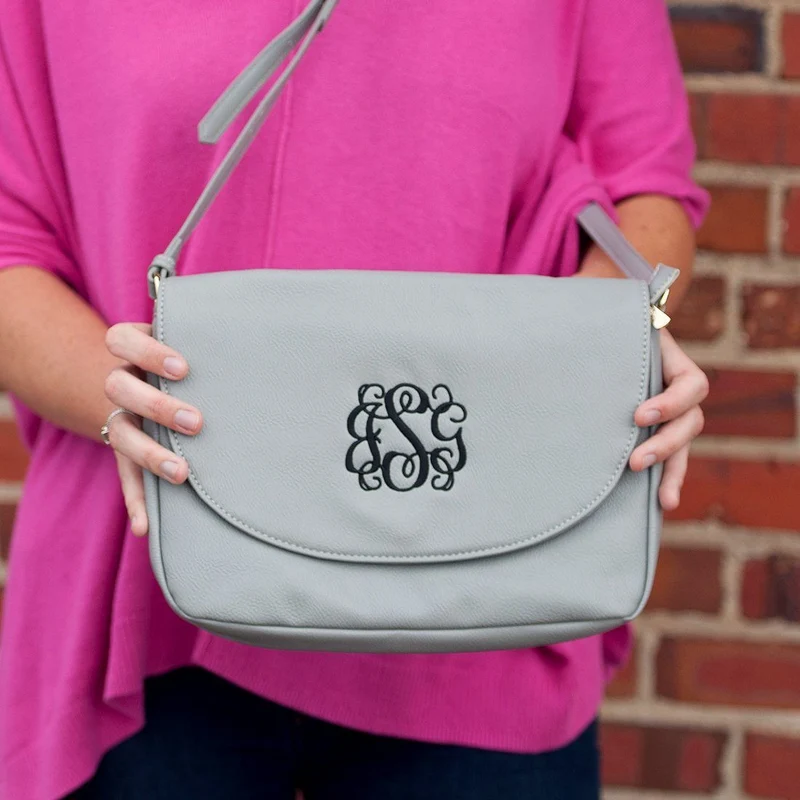 Grey Anna Crossbody Bag - Personalized