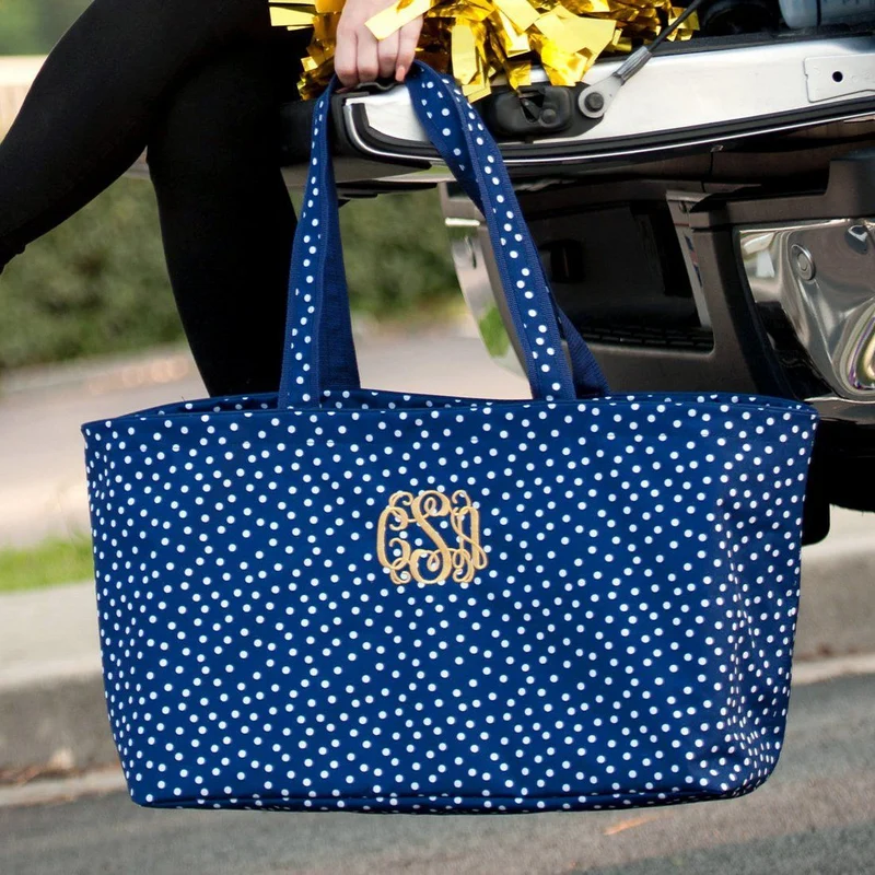 Navy Scattered Dot Ultimate Tote - Personalized