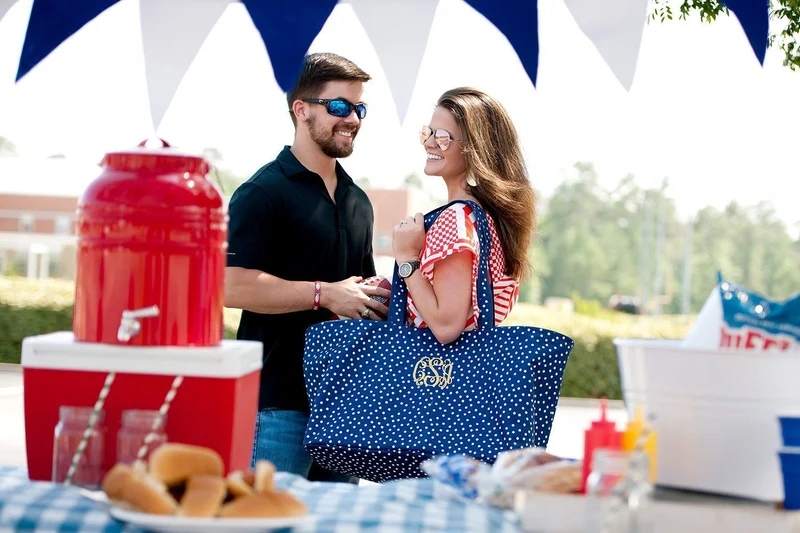 Navy Scattered Dot Ultimate Tote - Personalized