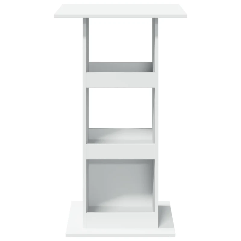Table d’appoint multifonction avec rangement 60 x 60 x 102cm bois d’ingénierie blanc DEC036325