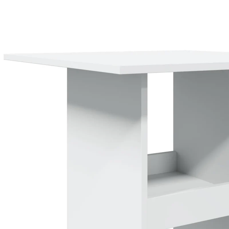 Table d’appoint multifonction avec rangement 60 x 60 x 102cm bois d’ingénierie blanc DEC036325