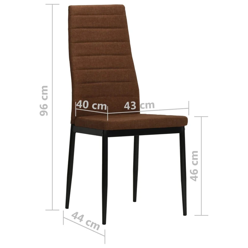 Lot de 2 chaises de salle à manger cuisine design moderne en tissu marron CDS020752