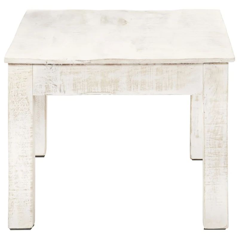 Table basse de salon design industriel 110 x 60 x 45 cm bois de manguier blanc coloré DEC037853