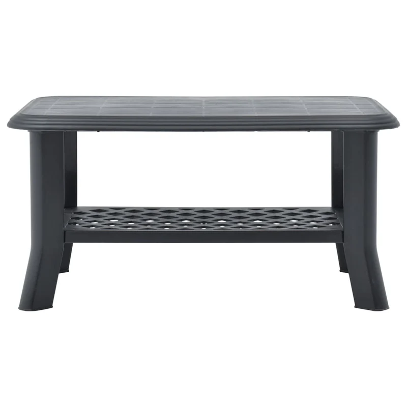 Table basse de salon pour intérieur et extérieur 90 x 60 x 46 cm plastique anthracite DEC037270
