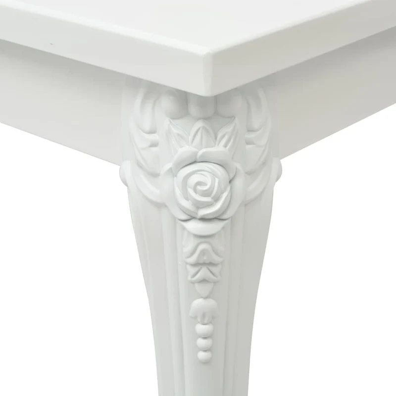 Table basse de salon forme rectangulaire design classique 100 x 60 x 42 cm MDF blanc brillant DEC036964