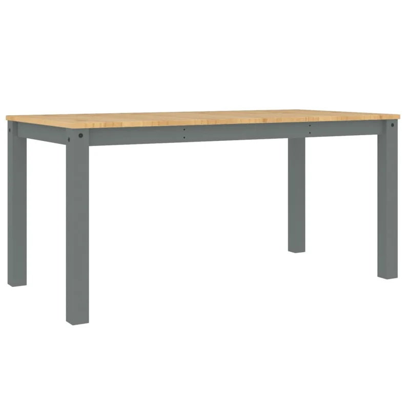 Table de salle à manger design classique 160 x 80 x 75 cm bois massif de pin gris DEC036904