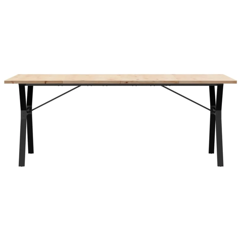 Table de salle à manger design industriel 200 x 100 x 75,5 cm bois pin et acier DEC036830