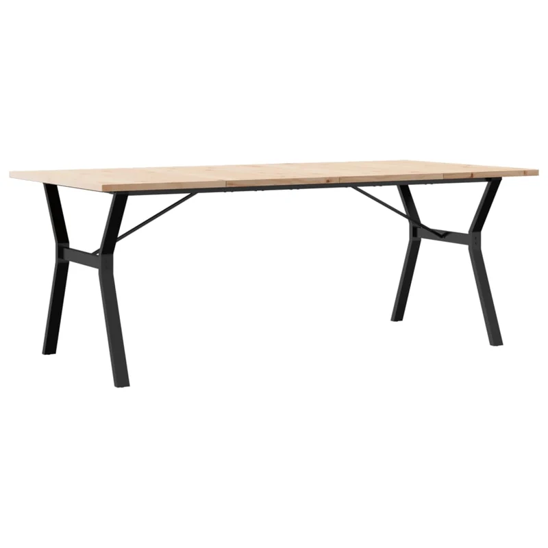 Table de salle à manger design industriel 200 x 100 x 75,5 cm bois pin et acier DEC036830