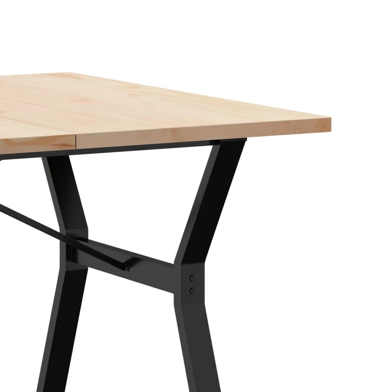 Table de salle à manger design industriel 200 x 100 x 75,5 cm bois pin et acier DEC036830