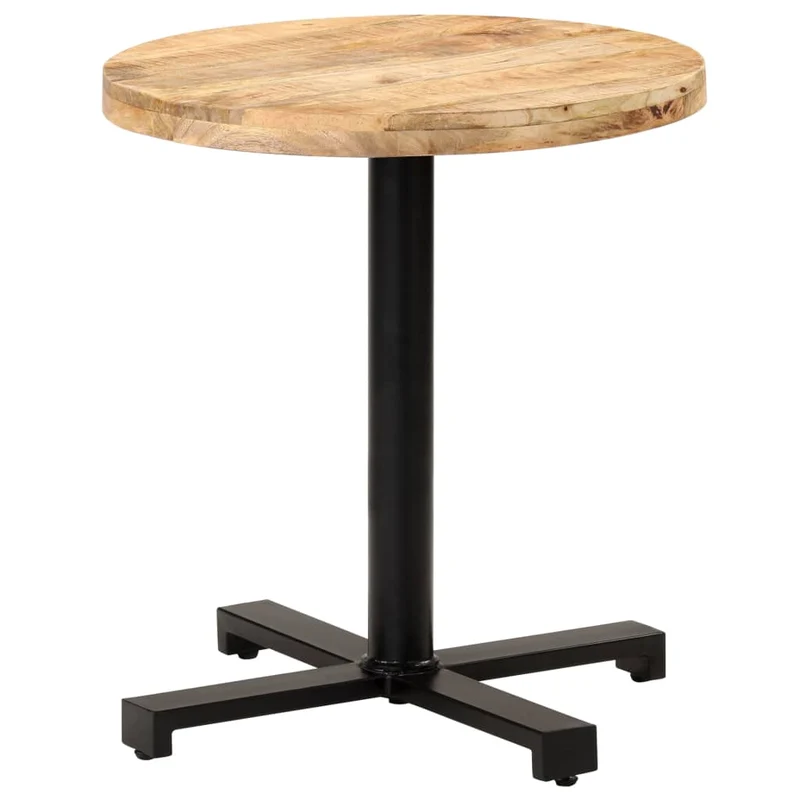 Table d'appoint auxiliaire table bistro plateau rond ø70 x 75 cm bois de manguier et fer DEC036585