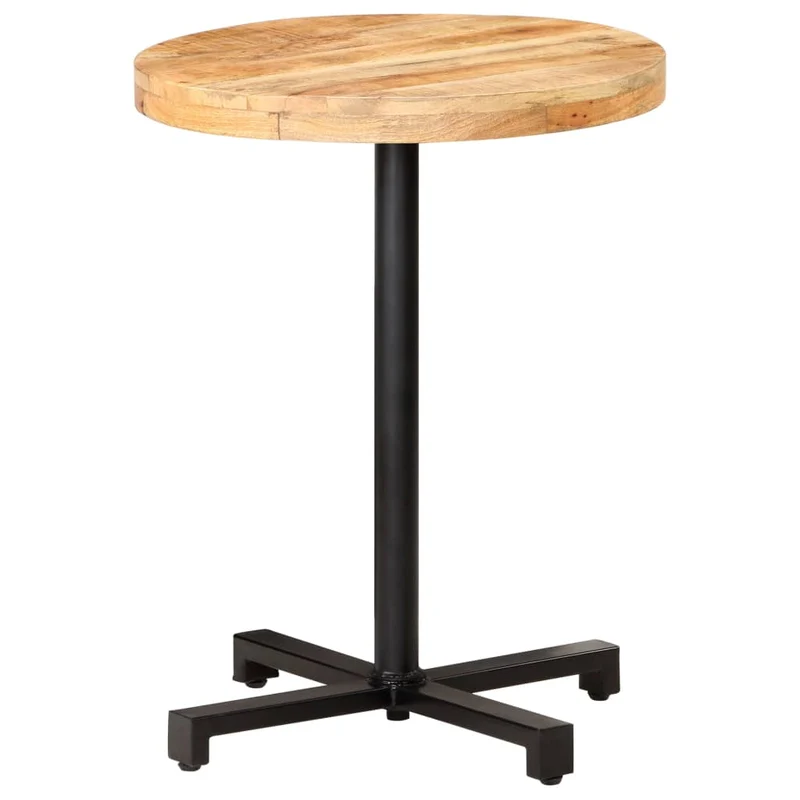 Table d'appoint auxiliaire table bistro plateau rond ø60 x 75 cm bois de manguier et fer DEC036583