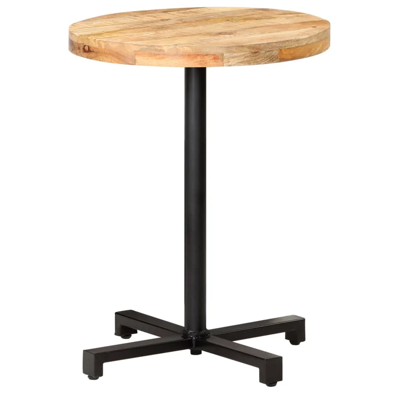 Table d'appoint auxiliaire table bistro plateau rond ø60 x 75 cm bois de manguier et fer DEC036583