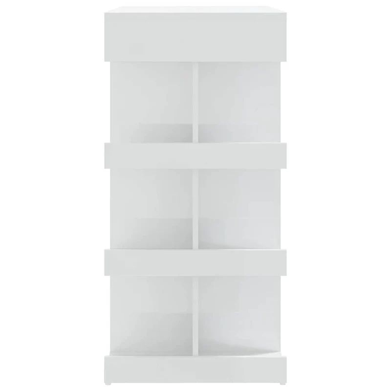 Table d’appoint multifonction avec étagère de rangement 100 x 50 x 101,5cm bois d'ingénierie blanc brillant DEC036509