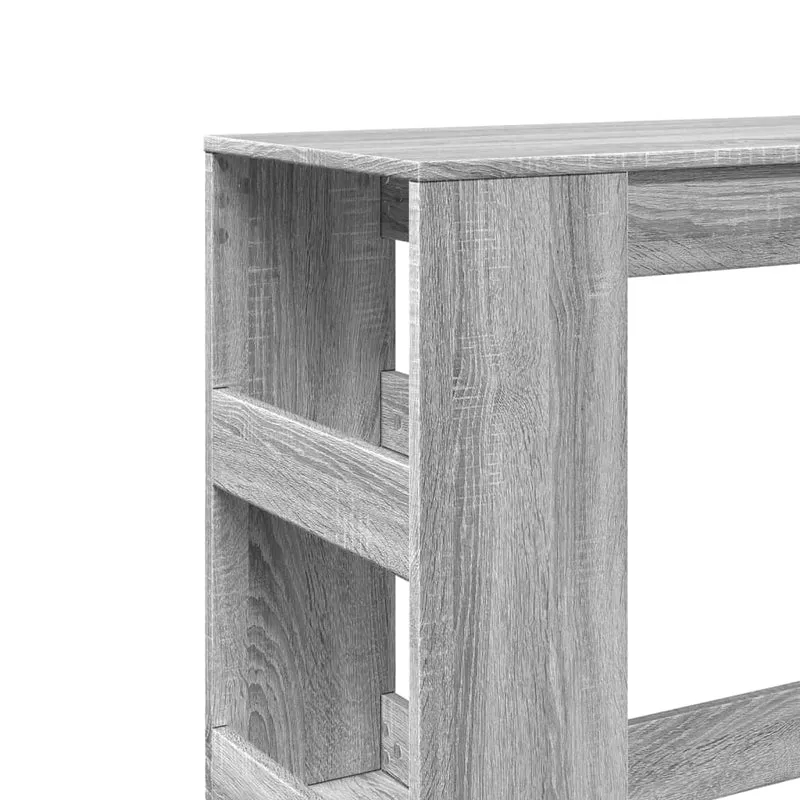 Table d’appoint multifonction avec étagères 90 x 40 x 103,5 cm en bois d'ingénierie gris DEC036394