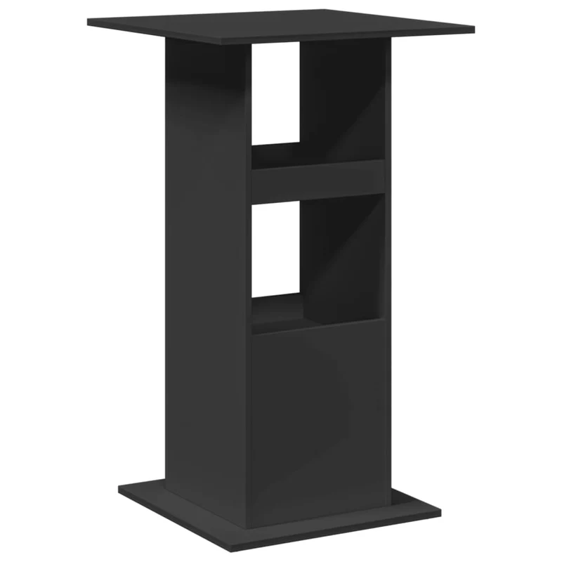 Table d’appoint multifonction avec étagère 60 x 60 x 102 cm bois d’ingénierie noir DEC036337