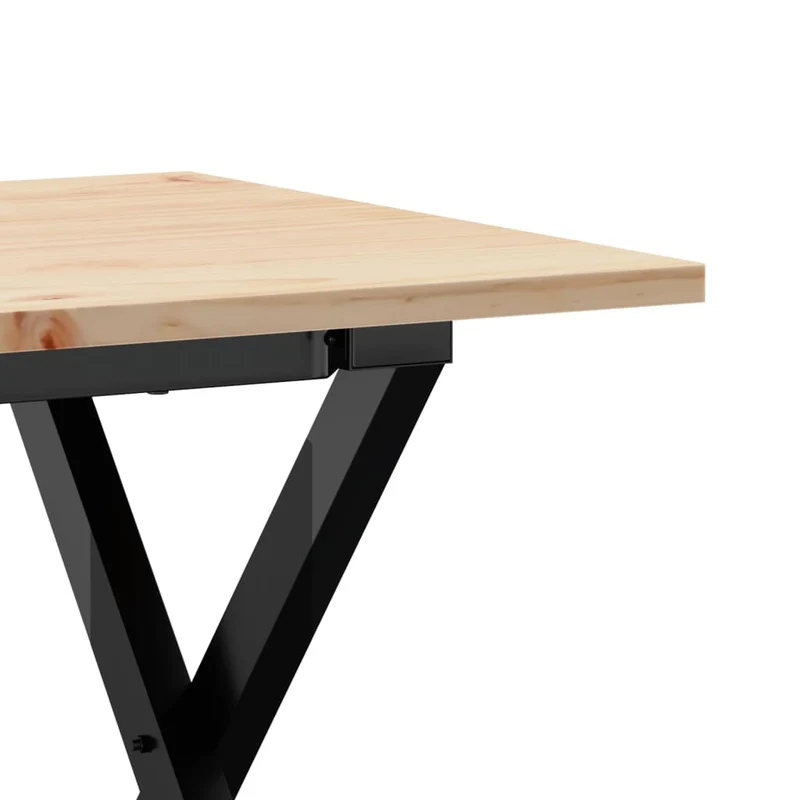 Table basse rectangulaire style industriel cadre en x 90 x 40 x 45 cm bois de pin et acier DEC036273